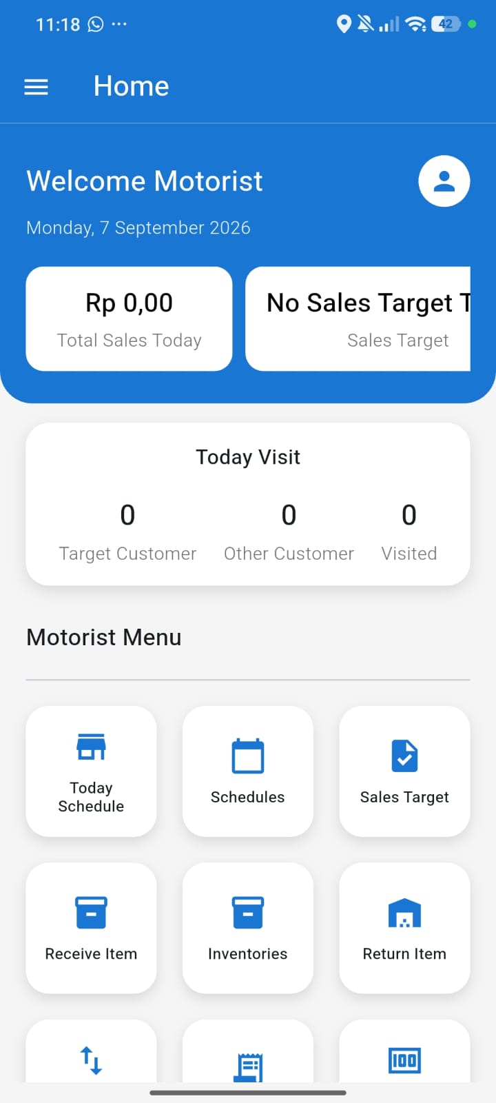Tampilan aplikasi TokoPlus untuk motorist